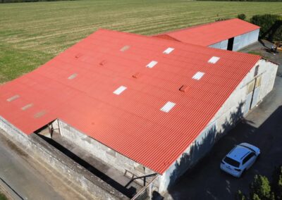 Rénovation toiture fibro ciment sur bâtiment agricole